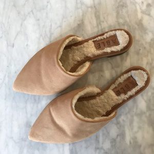 ABLE shearling mule slides sz 8